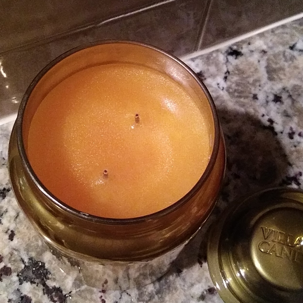 Village Candle Rhubarb Lemonade METALLIC Yellow Jar RETIRED!! - Picture 4 of 5